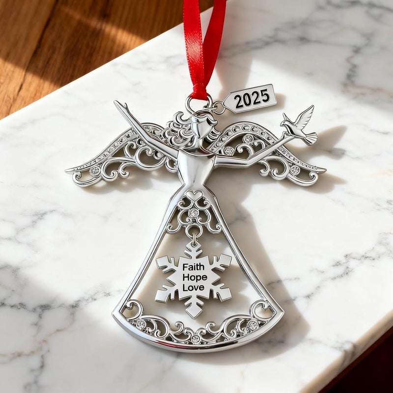 K-MLICE Christmas Tree Ornaments, Metal Christmas Hanging Ornaments for Tree, Christmas Tree Decorations, Pendant Gift Keepsake, for Frineds Family Decorative Hanging Ornaments Gifts - Image 3